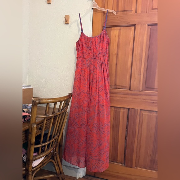 Esley Coral and Blue Maxi Dress - Picture 1 of 8